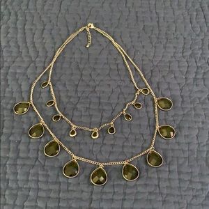 Gold with greenish Beads